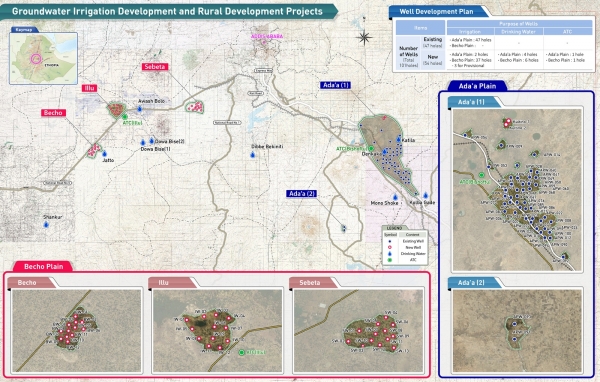 에티오피아 지하수 관개 및 농촌개발사업 총괄 위치도