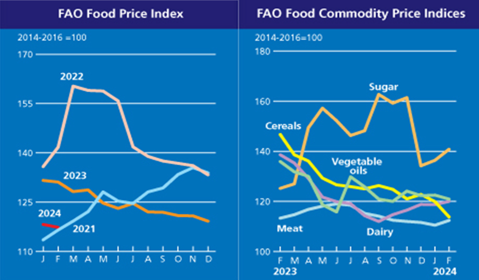                           연도별 식량가격지수                                                        품목별 가격지수